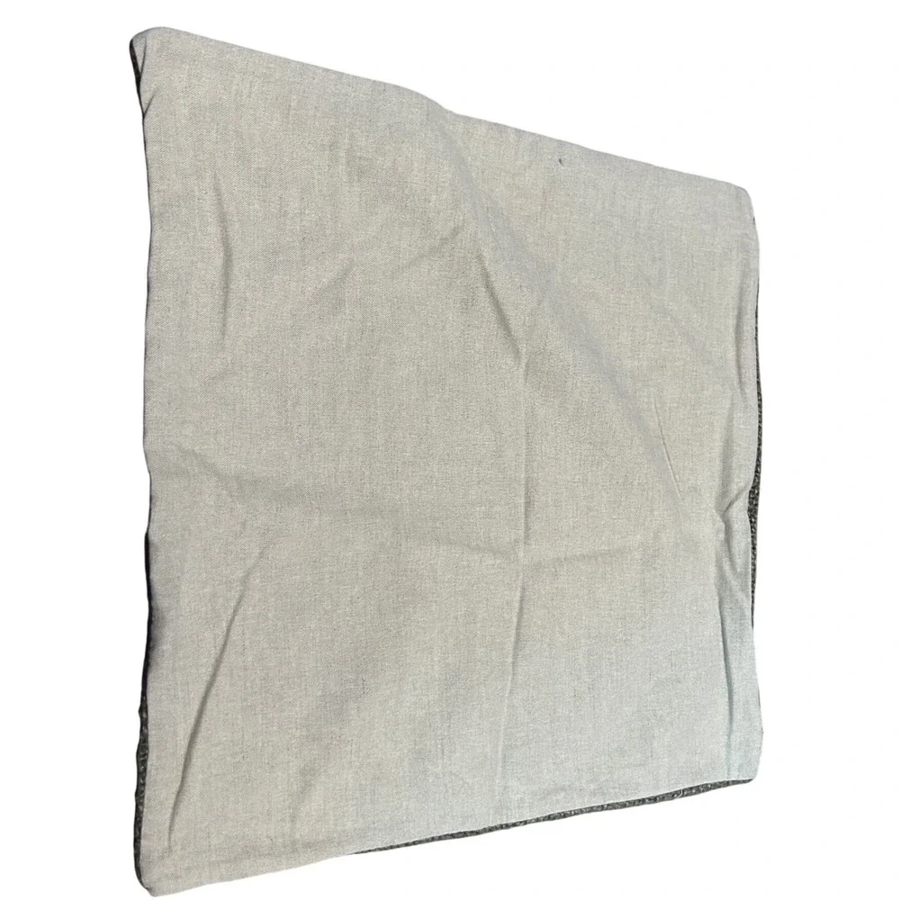 Pottery Barn Green Woven Textured Square Pillow Cover 20x20 Hidden Zipper